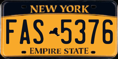 NY license plate FAS5376