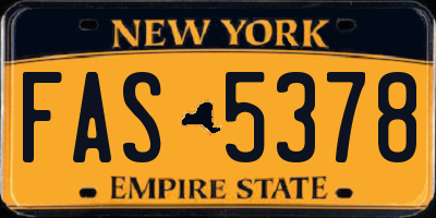 NY license plate FAS5378