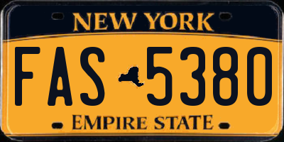 NY license plate FAS5380