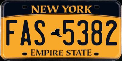 NY license plate FAS5382