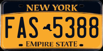 NY license plate FAS5388