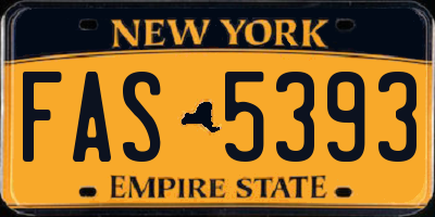 NY license plate FAS5393
