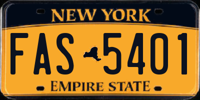 NY license plate FAS5401