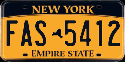 NY license plate FAS5412
