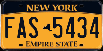 NY license plate FAS5434