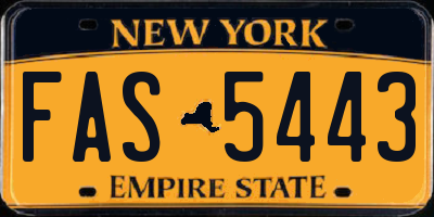 NY license plate FAS5443