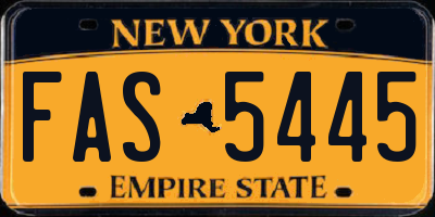 NY license plate FAS5445