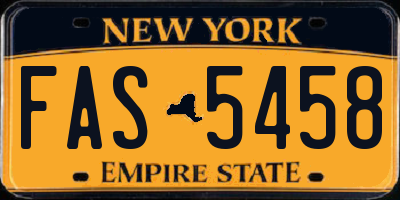 NY license plate FAS5458
