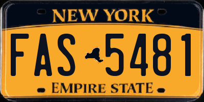 NY license plate FAS5481