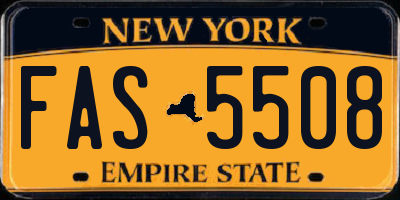 NY license plate FAS5508