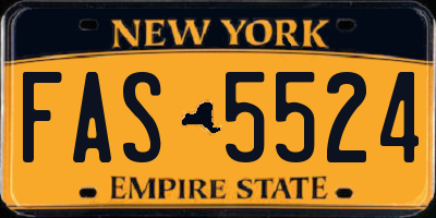 NY license plate FAS5524