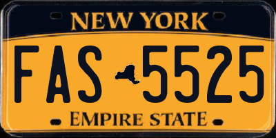 NY license plate FAS5525