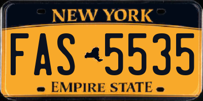 NY license plate FAS5535