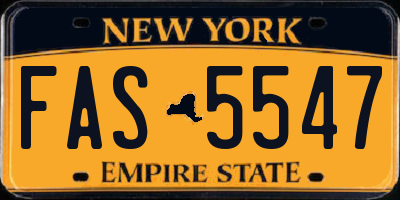 NY license plate FAS5547