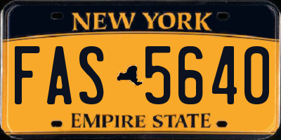 NY license plate FAS5640