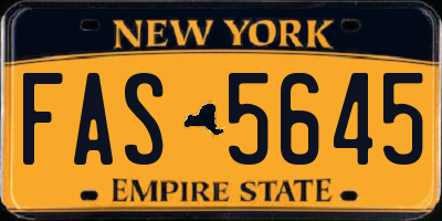 NY license plate FAS5645