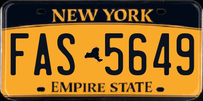 NY license plate FAS5649