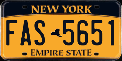 NY license plate FAS5651