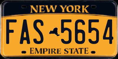 NY license plate FAS5654