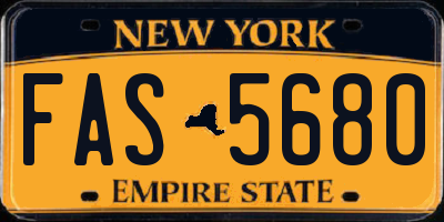 NY license plate FAS5680