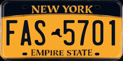 NY license plate FAS5701