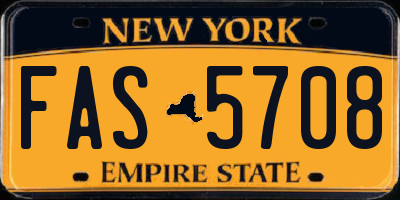 NY license plate FAS5708
