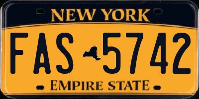 NY license plate FAS5742