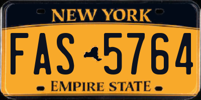 NY license plate FAS5764