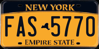 NY license plate FAS5770