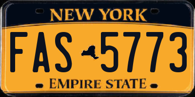 NY license plate FAS5773