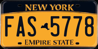 NY license plate FAS5778