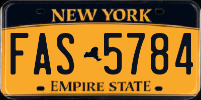 NY license plate FAS5784