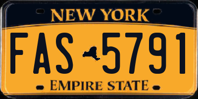 NY license plate FAS5791