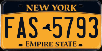 NY license plate FAS5793
