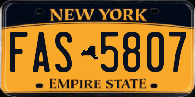 NY license plate FAS5807