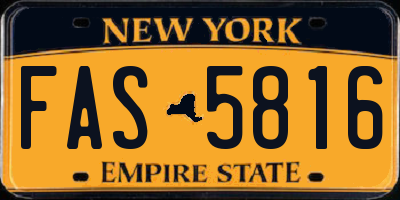 NY license plate FAS5816