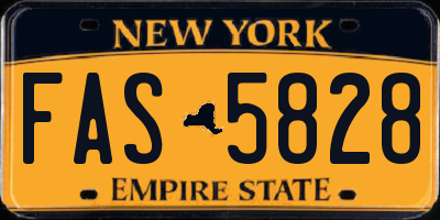 NY license plate FAS5828