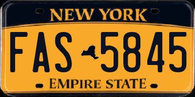 NY license plate FAS5845