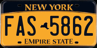 NY license plate FAS5862