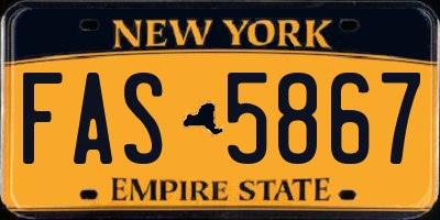 NY license plate FAS5867