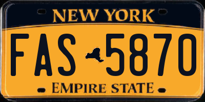 NY license plate FAS5870
