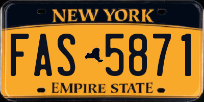 NY license plate FAS5871