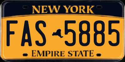 NY license plate FAS5885