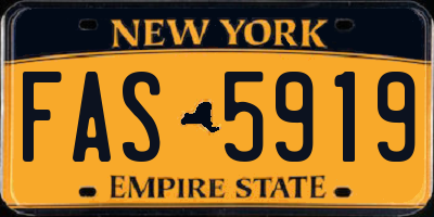NY license plate FAS5919