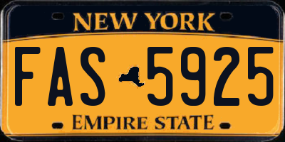 NY license plate FAS5925