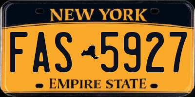NY license plate FAS5927