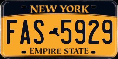 NY license plate FAS5929