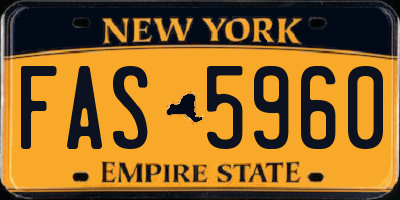 NY license plate FAS5960