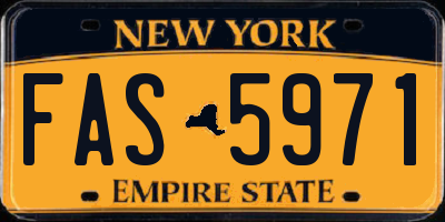 NY license plate FAS5971