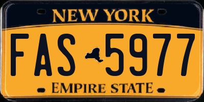NY license plate FAS5977